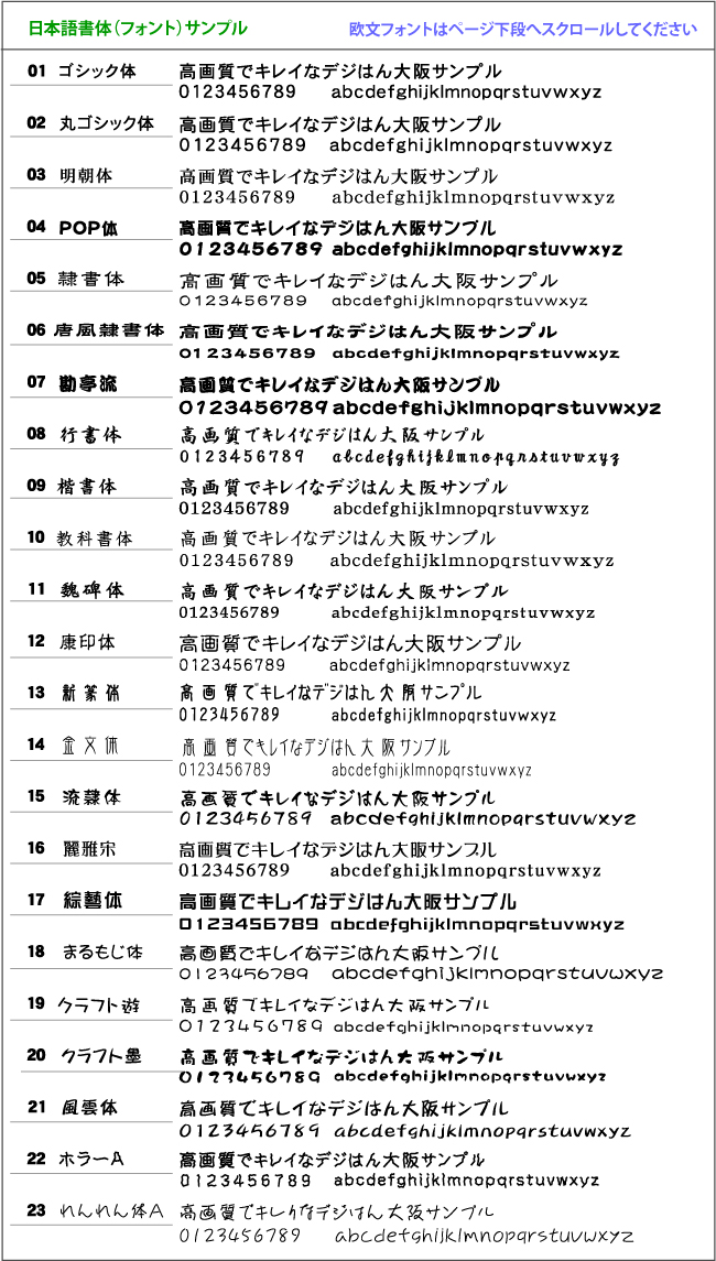 ゴルフボールスタンプなら【ゴルはん】書体集